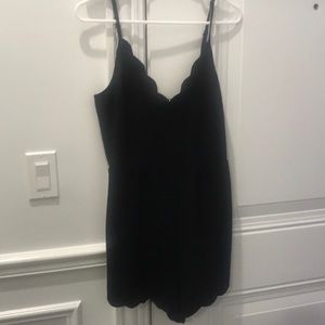 Black Scallop Neck Lush Romper Size M